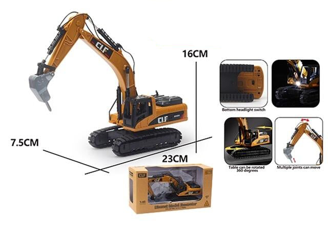 1:50 Diecast Hydraulic Excavator Model With Light