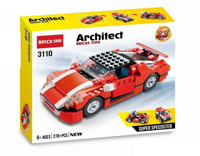 23in1 DIY Architect Super Speedster Bricks Set - 278+Pcs