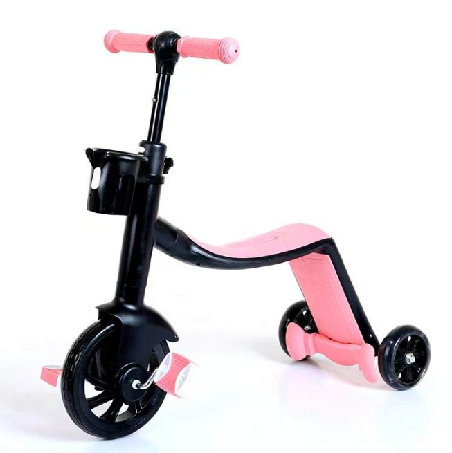 2in1 Kids Scooter & Convertible Tricycle - Pink