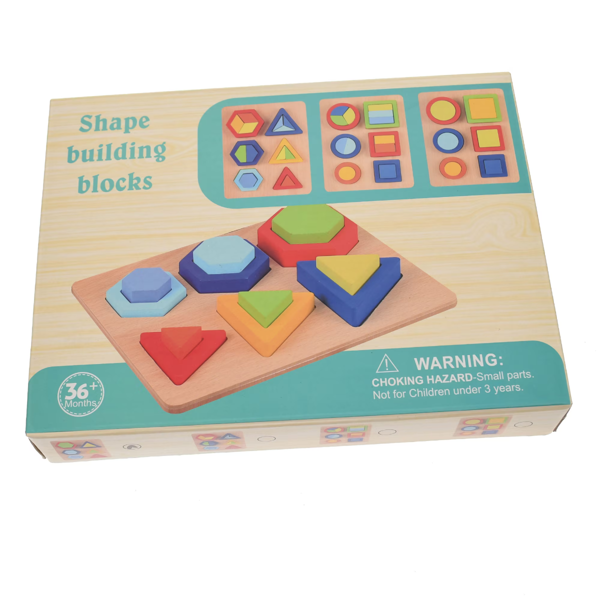 Wooden Montessori Shape Building Blocks