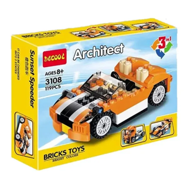 DIY 3in1 Sunset Speeder Lego Bricks Set - 119+Pcs