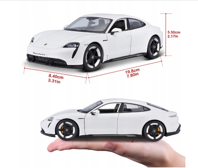 Bburago 1:24 Diecast Porsche Taycan Turbo S - White