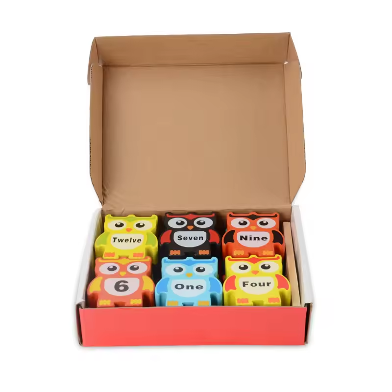 12Pcs Kids Wooden Owl Balance Blocks