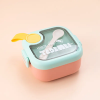 750ml Plastic Lunch Box With Food Scissor & Spoon - Pink
