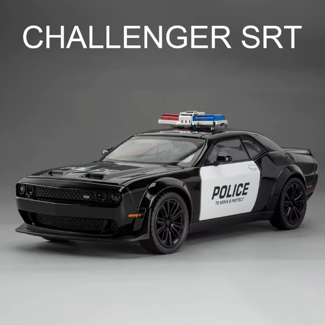 1:24 Diecast Dodge Challenger SRT Police Model Car