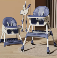3in1 Multi-functional Foldable Baby High Dining Chair - Blue