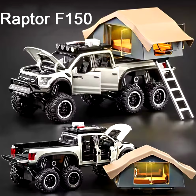 1:24 Diecast Ford Raptor F150 Camping Truck