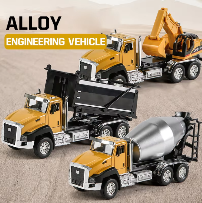 1Pc 1:50 Diecast Engineering Truck - Assortment