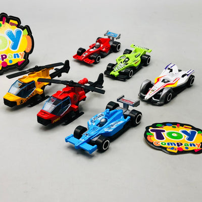 1:64 Alloy Inertial Vehicles With Road Signs - 14Pcs
