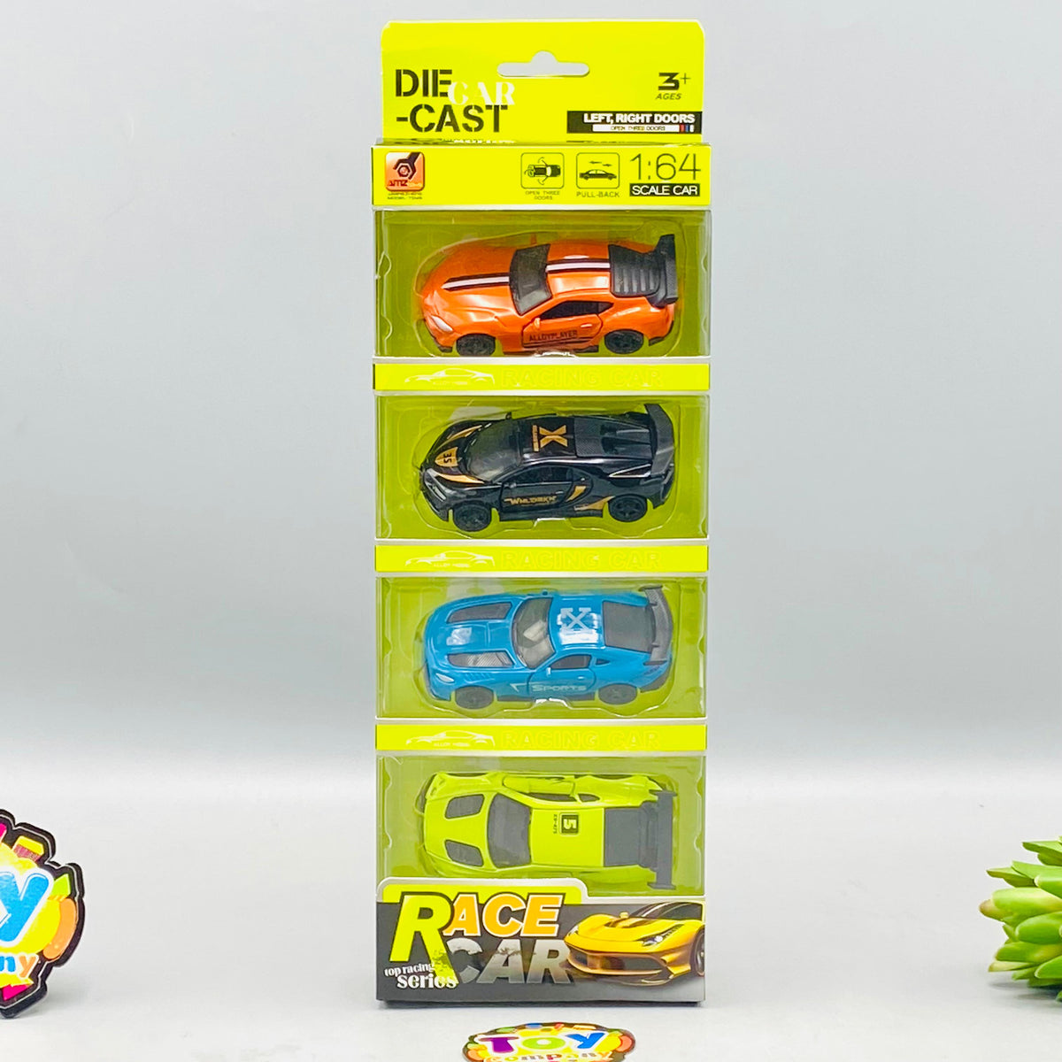 1:64 Diecast Mini Pullback Racing Cars Set - 4Pcs