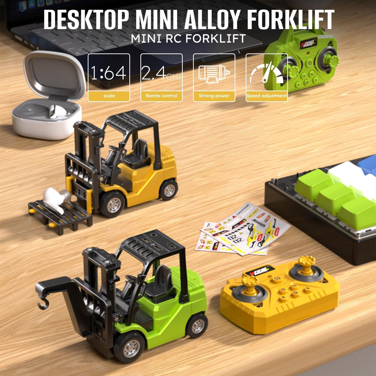 1:64 Remote & App Alloy Mini Forklift Truck