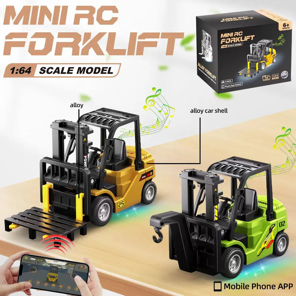 1:64 Remote & App Alloy Mini Forklift Truck