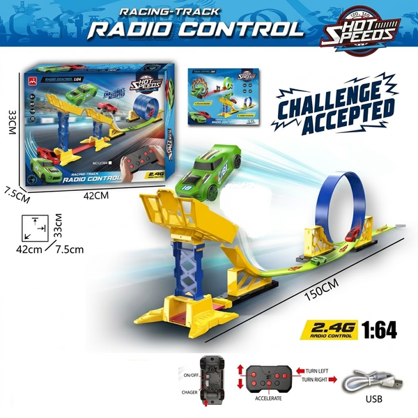 1:64 Remote Control Hot Speed Single Loop Car Racing Track