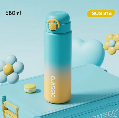 680ml Classic Dual Color Stainless Steel Water Bottle