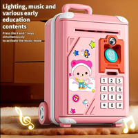 Kids Cartoon Fingerprint & Face Recognition ATM Machine - Pink