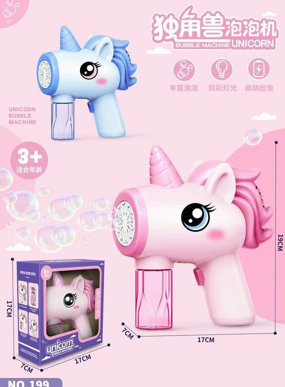 Electric Unicorn Colorful Bubble Gun