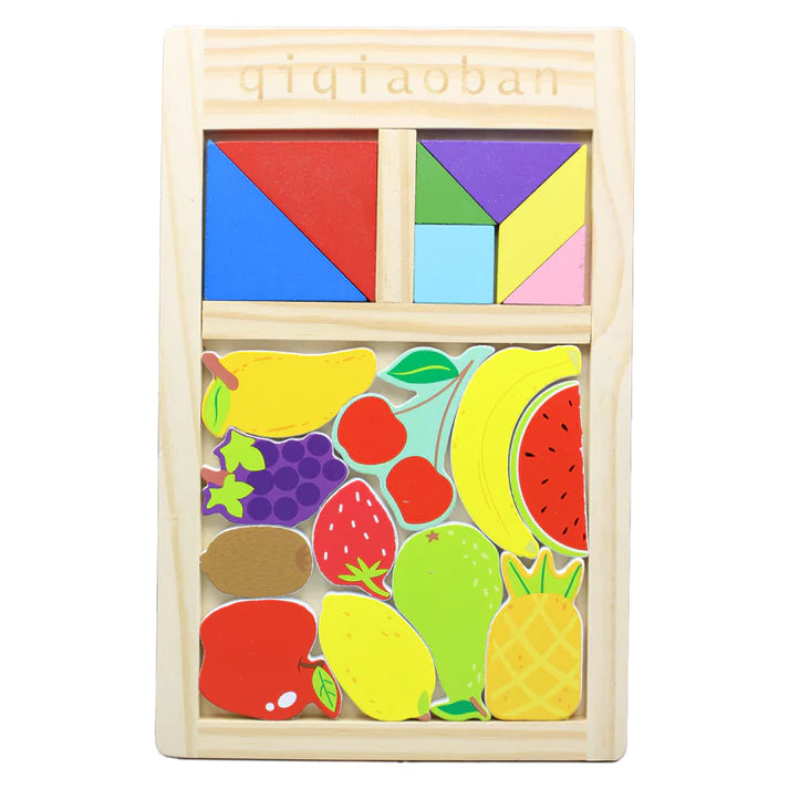 Wooden 3D Tangram Puzzle Board - Assortment