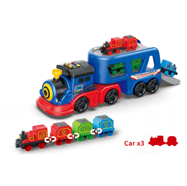 2in1 Double-Decker Transport Train With Light & Sound