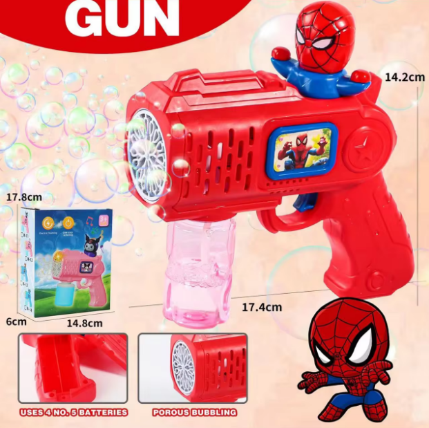 Spider-Man Battery Operated Colorful Bubble Gun