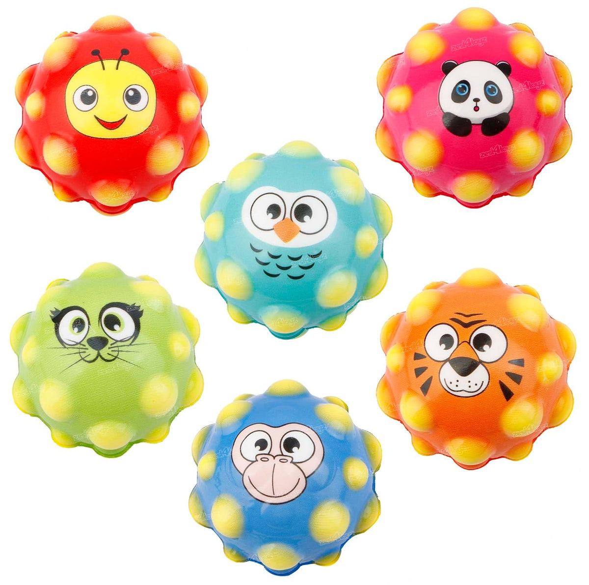 1Pc Mini Animal Face Colorful Bouncing Ball