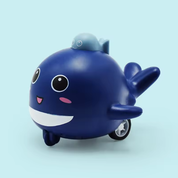 Inertial Press & Go Mini Whale Toy - 1Pc