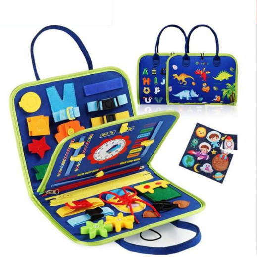 Montessori Multi-functional Activity Busy Book - Blue