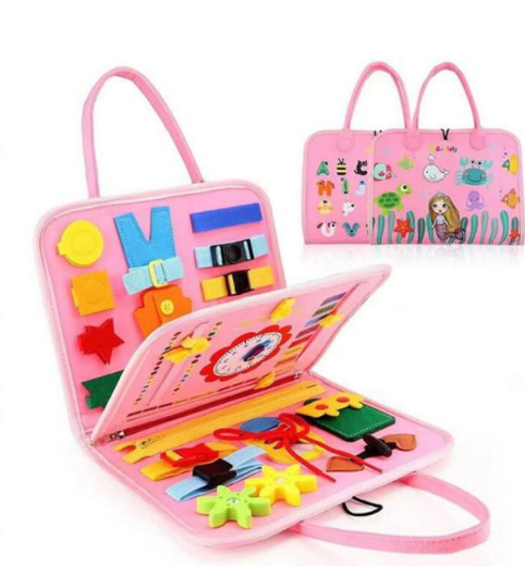 Montessori Multi-functional Activity Busy Book - Pink