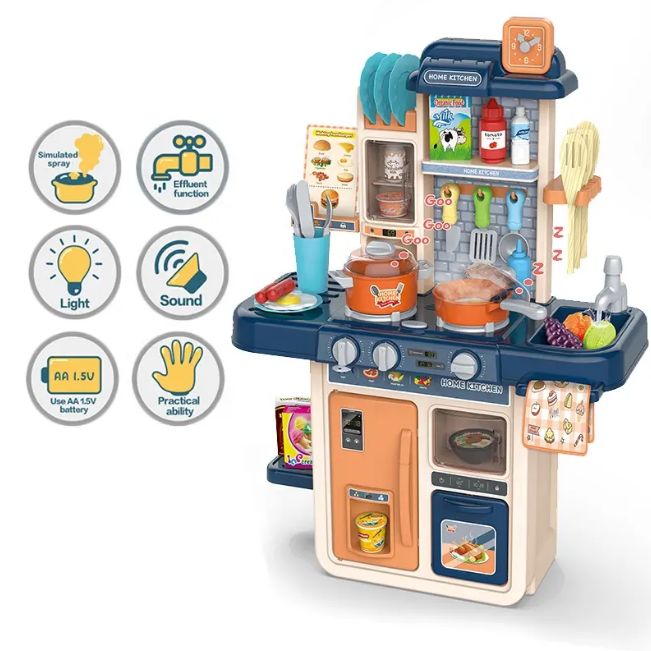 42Pcs Pretend Play Modern Steam Kitchen Set