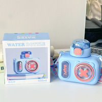 600ml Premium Camera Design Kids Water Bottle - Blue