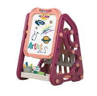 72cm Multi-functional Artistic Drawing Board With Book Shelf - Pink