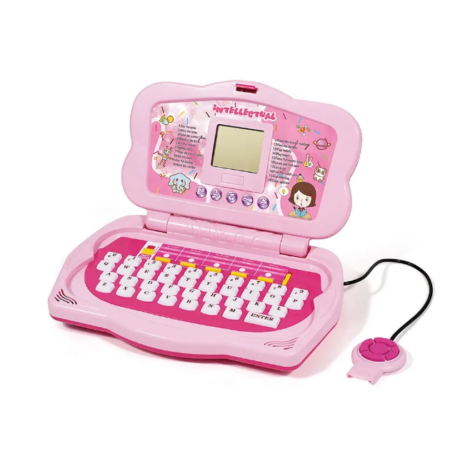 20 Activities Kids Intellectual Mouse Control Laptop - Pink
