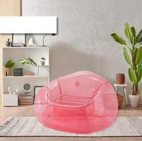 Thumbnail for INTEX Transparent Pink Beanless Bag Chair 127x137x74cm