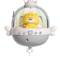 Remote Control Baby Projection Hanging Bed Bell Toy - Gray