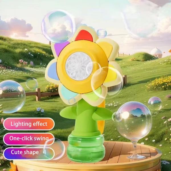 Electric Seven-Color Swing Flower Bubble Machine