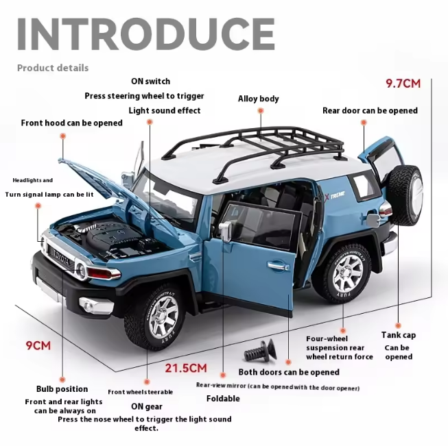 1:24 Diecast Toyota FJ Cruiser Model Car
