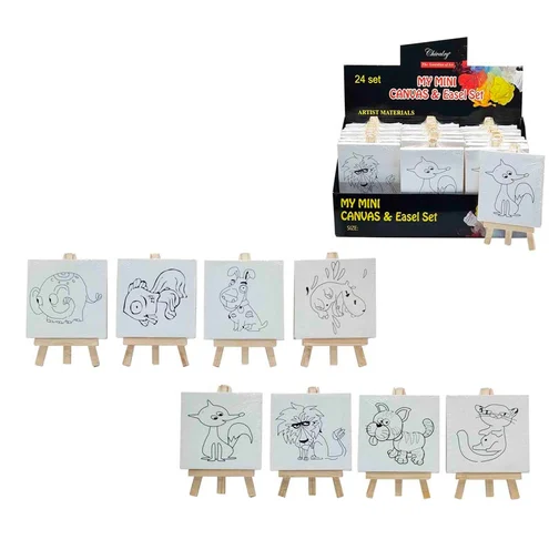 1Pc Mini Canvas Painting Board - Assortment