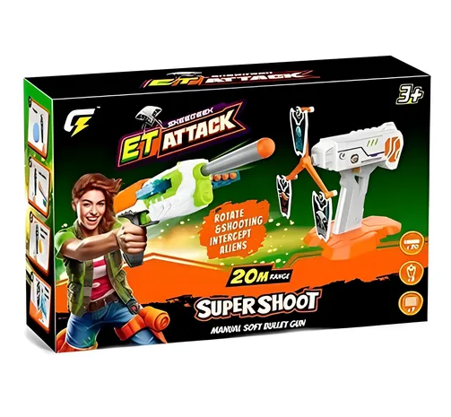 Manual Super Shoot Soft Bullet Gun With Rotating Target