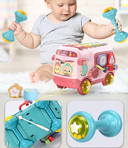 Sobebear Baby Musical Xylophone & Puzzle Bus