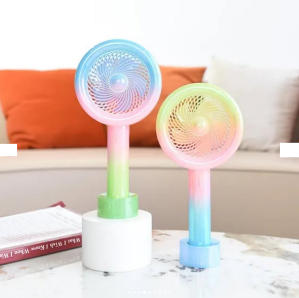 Rechargeable Colorful Desktop Fan With Lights