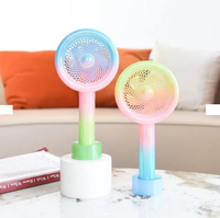 Rechargeable Colorful Desktop Fan With Lights