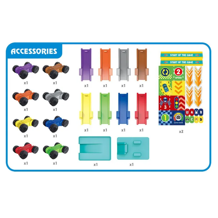 DIY 20Pcs Sliding Cars Ramp Track Set