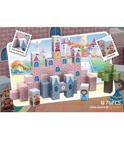 76Pcs 3D Magnetic Cube Fantasy Castle Blocks