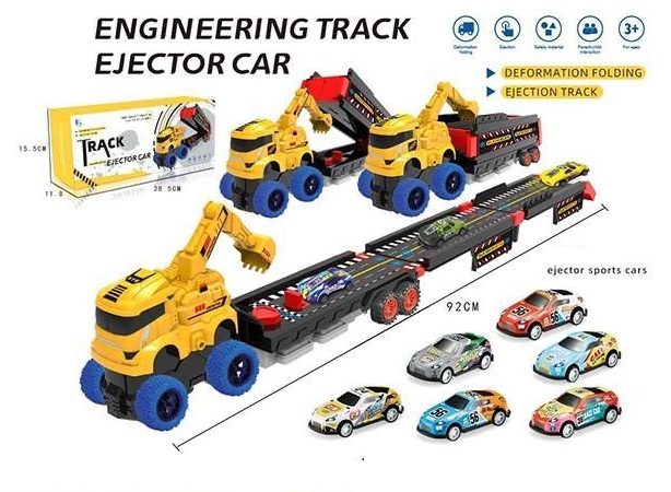 ABS Foldable Ejection Excavator Truck With 6Pcs Cars