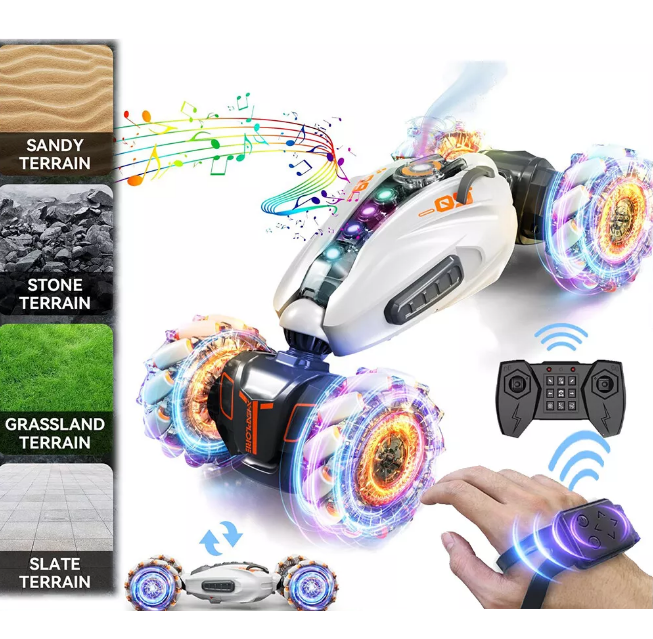 Remote & Gesture Control Dual Form Spray Stunt Twist Car