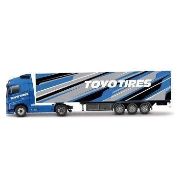 1:43 Bburago Street Fire Toyo Tires Hauler with Trailer