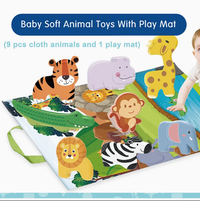9Pcs Baby Soft Animal Toys With Storage Bag