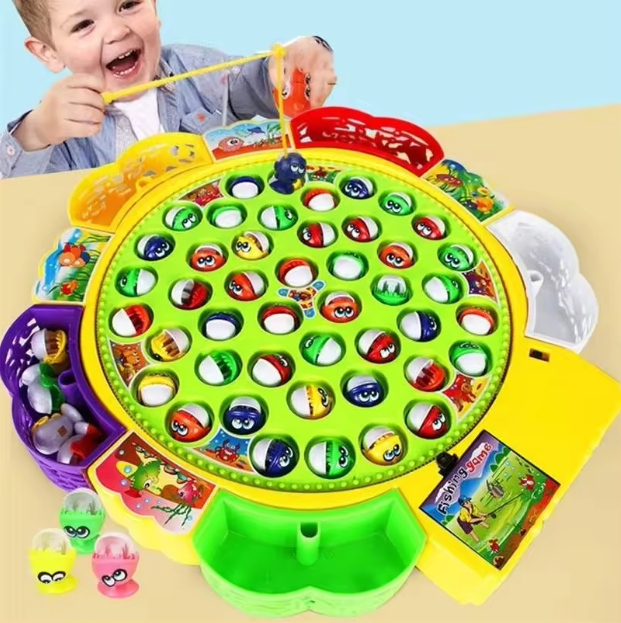 Electric 5 Players Musical Fishing Game With 45 Fish