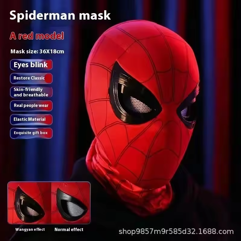 Ring Control Spiderman Blinking Eyes Cosplay Mask