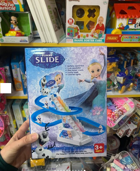 Electric Snow-man Slide Racing Track Set With Lights & Music