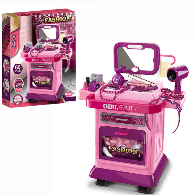 31Pcs Pretend Play Girls Fashion Trolley